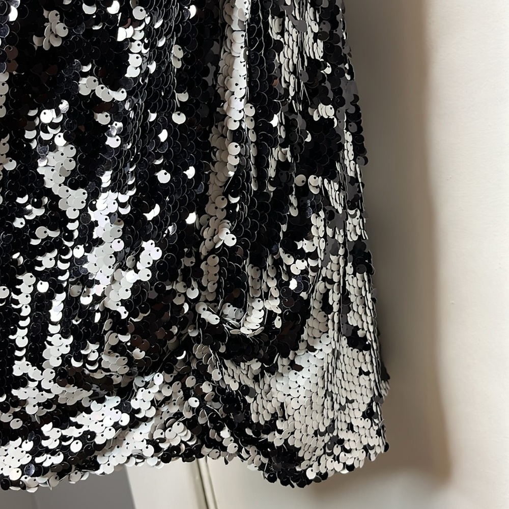 Aidan Mattox Black And White Sequin Mini Dress - image 5